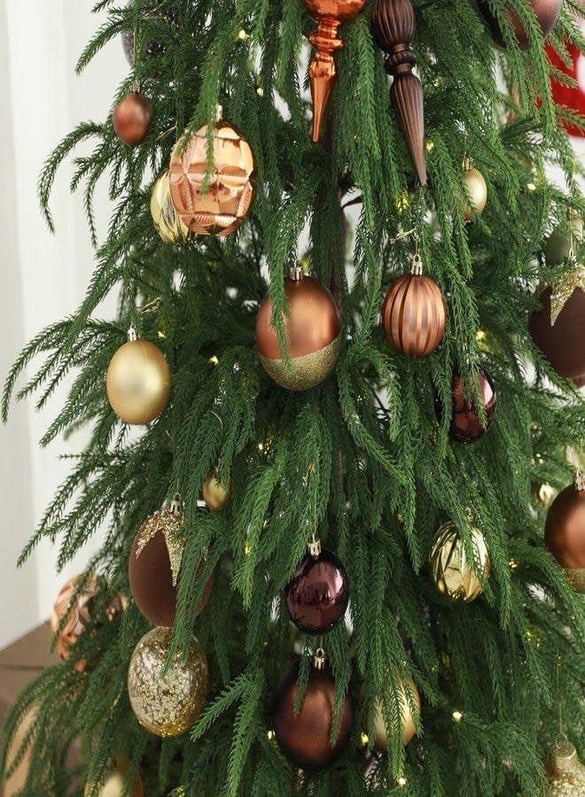 HipTree Christmas Tree Ornaments Decorations Set-12ct 3.14 Inch Copper Gold Velvet Ornaments for Christmas Tree Shatterproof Hanging Ball Ornament Bulk,Xmas Tree Tabletop Decorations for Holiday Decor - Image 3